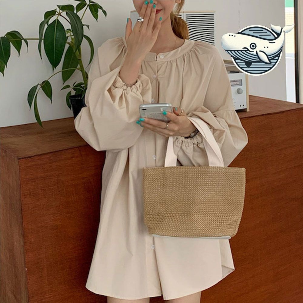 여성 편안한 루즈핏 셔링 원피스 캐주얼 데일리
