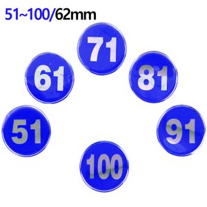 아이티알,NE 원형 에폭시 숫자 번호판(51~100번) 블루 낱개 10개