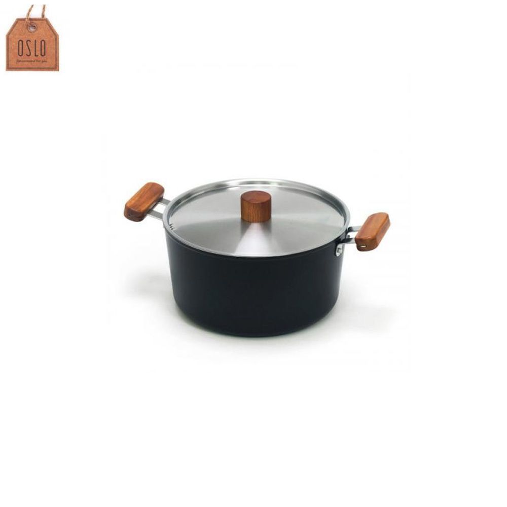 라면 냄비 에코라믹 ih 20cm 우드 손잡이 양수냄비