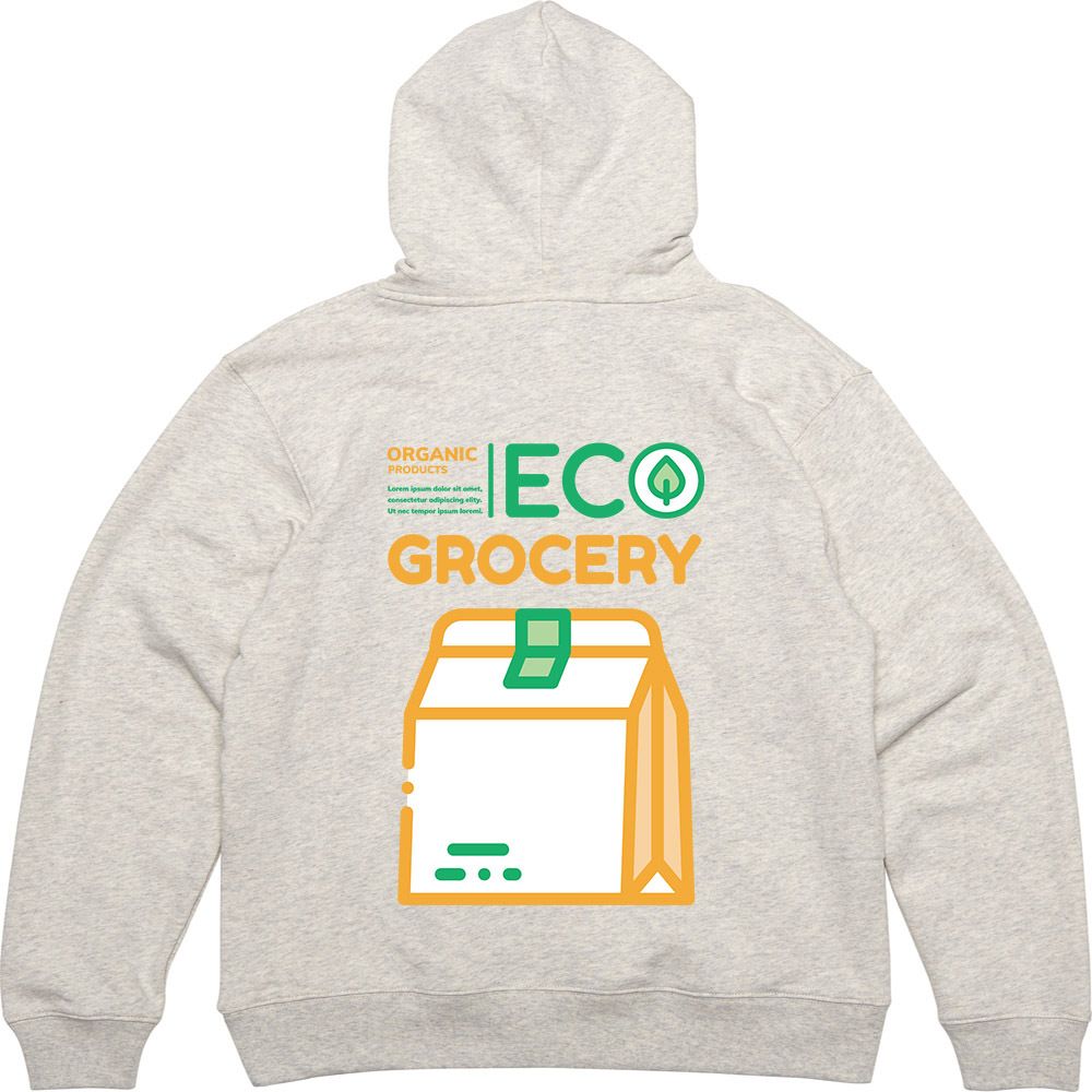 후드집업 뒷면 프린트티셔츠 ECO GROCERY 재활용