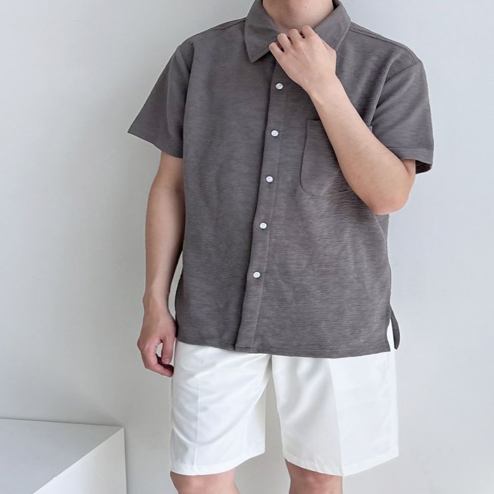 남성 여름 포켓 카라 반팔 티셔츠