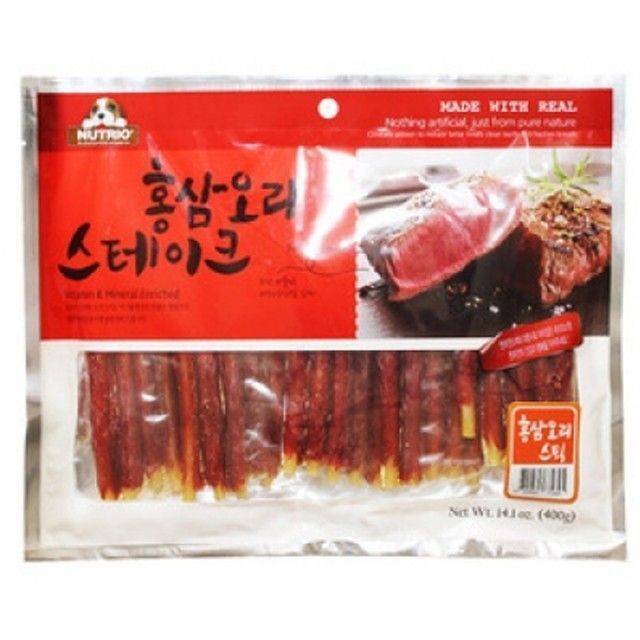 강아지용 오리스틱 홍삼향 일상 사사미 400g 3개 강아
