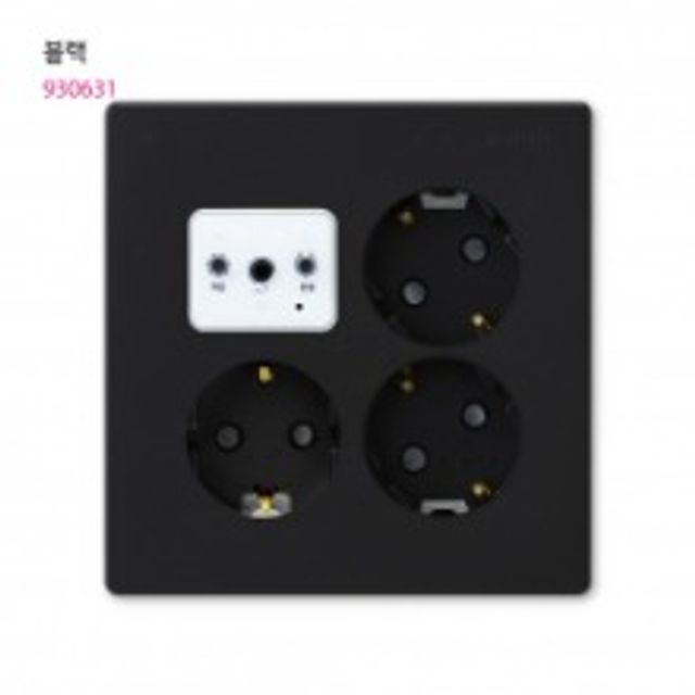 V) 대기전력 자동차단 콘센트 3구 블랙 진흥전기