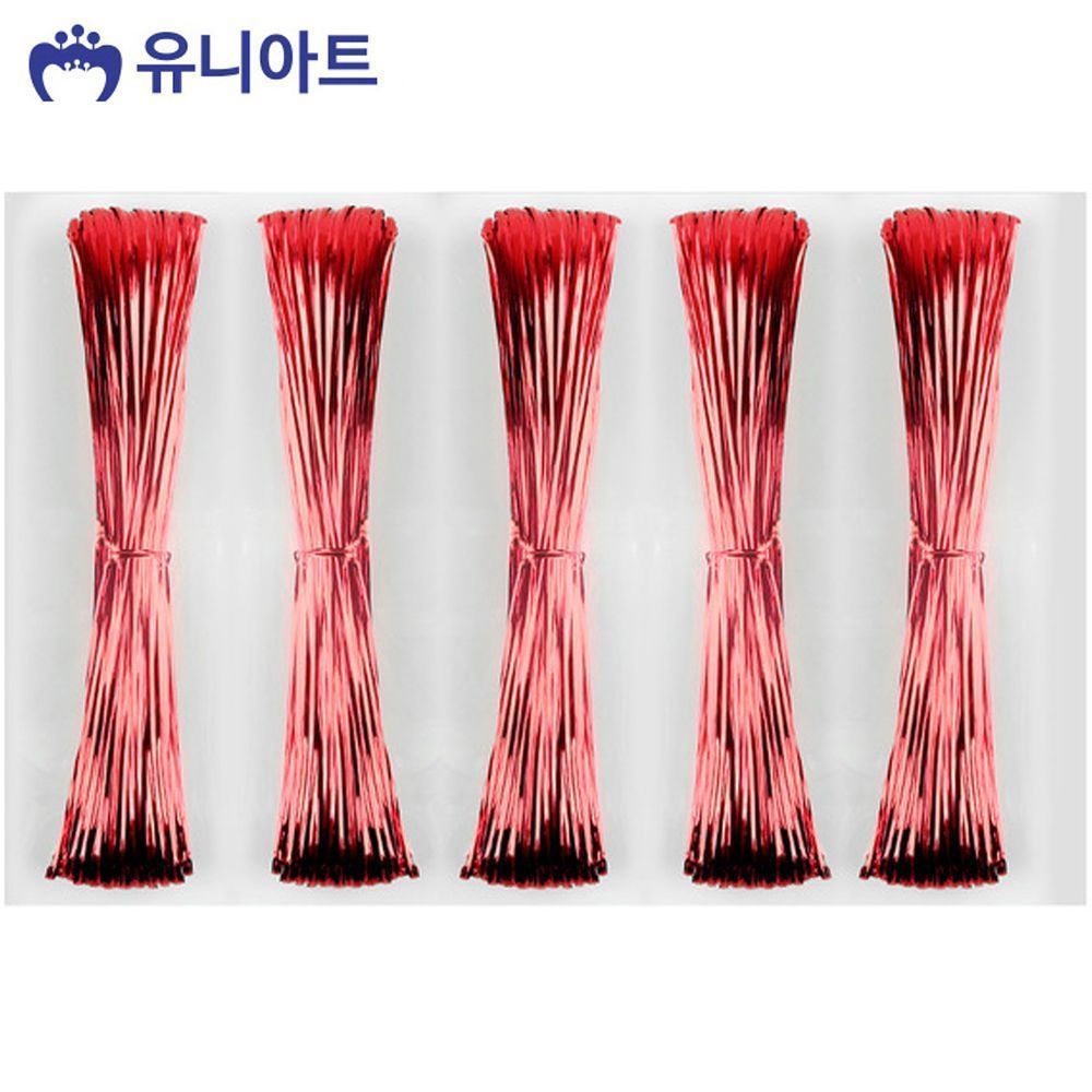 유니아트 (공예철사) 빵끈 (빨강) 선물포장 끈 G250
