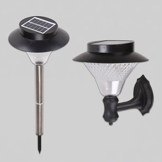 태양광 LED 정원등 40 LED(블랙)(벽부겸용)