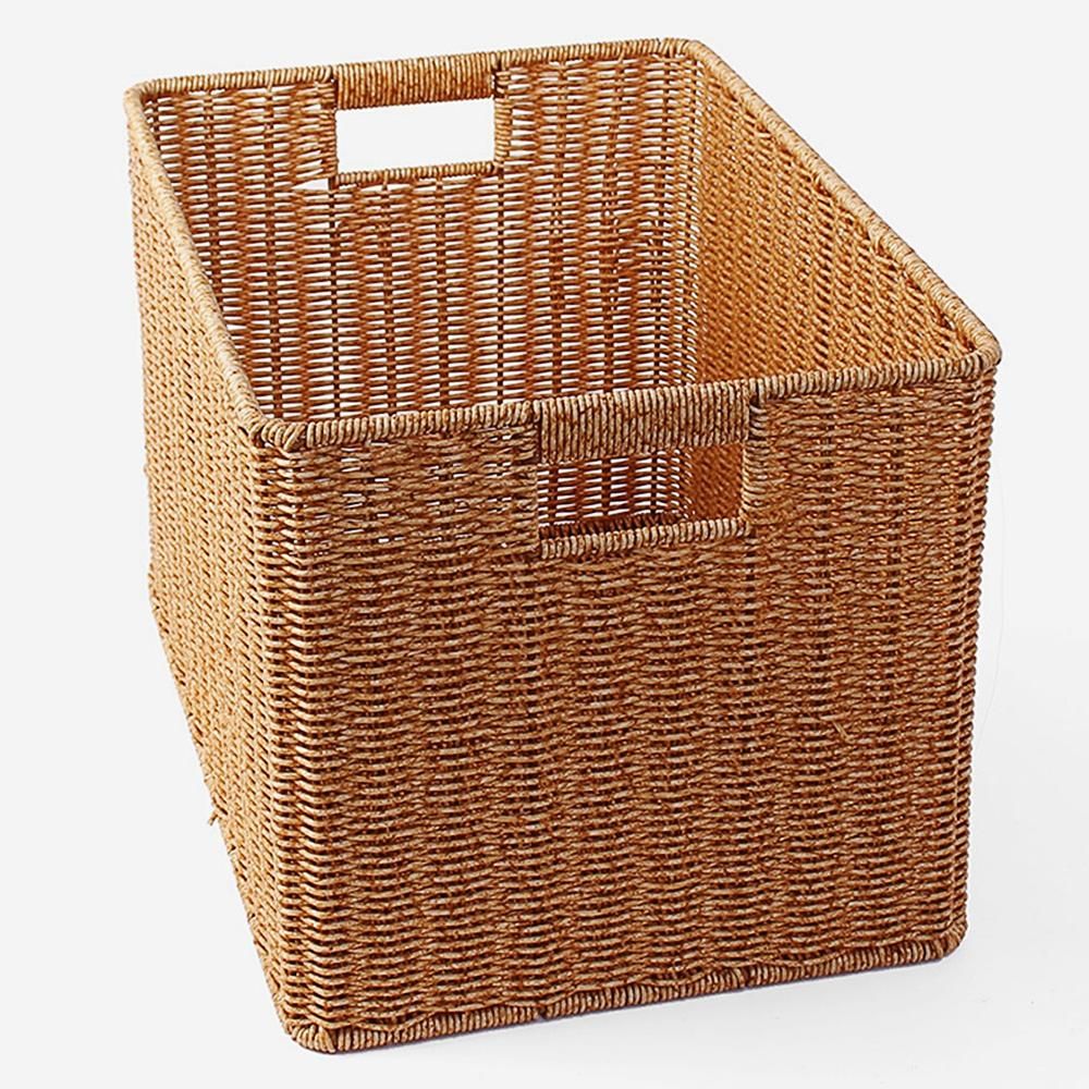 라탄짜임 바구니 44x30cm 내추럴 팬트리 바스켓