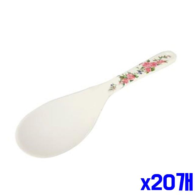 멜라민 x20개 평주걱 핑크로즈패턴 주걱용품