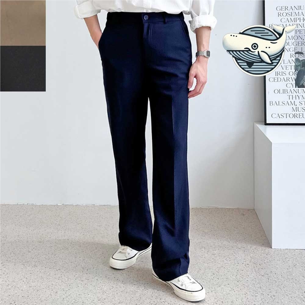 편안한 와이드 슬랙스 팬츠 세련된 데일리 룩