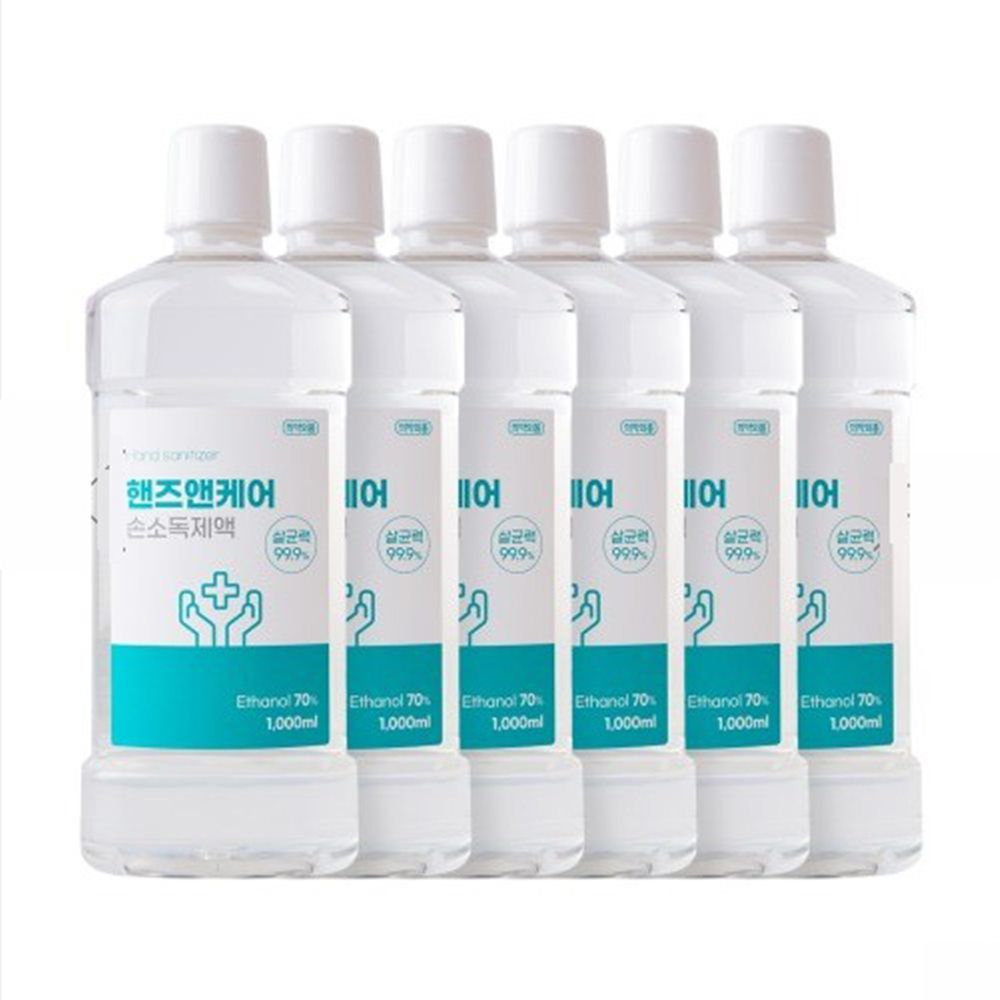 VBC 핸즈앤케어 손소독제액 1000ml 6개 (알콜70%)