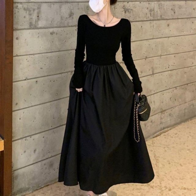 여성 슬림핏 A라인 기본 스타일 데이 신축성 좋은 올