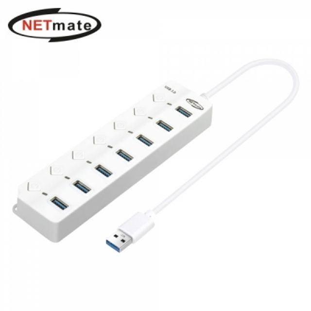 강원전자 넷메이트 USB3.0 7포트 허브 (화이트)