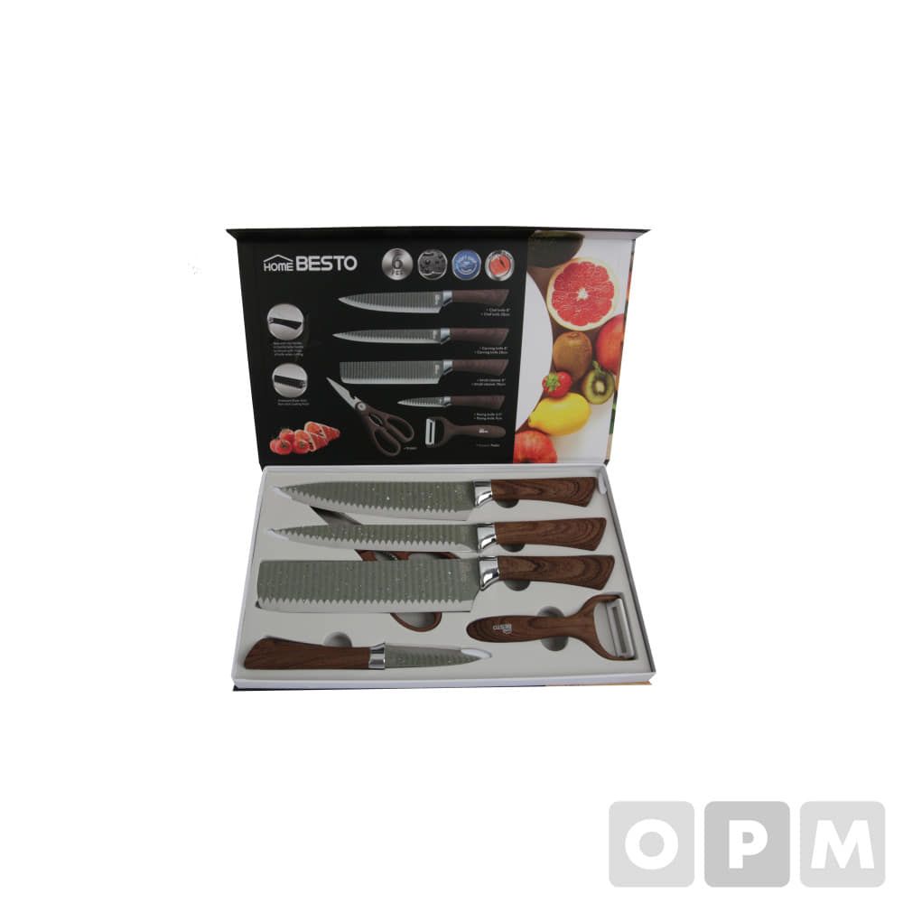 HOMEBESTO 나무그립6PCS칼세트 B-KSW6SET