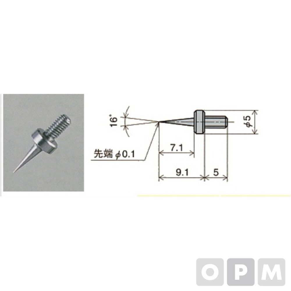 피코크 다이얼게이지포인트침형T-4용 0.1/L9.1mm 1E