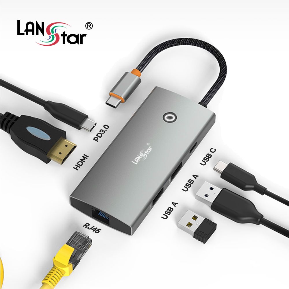 USB C 멀티 6포트 허브 HDMI LAN PD3.0 LS-U61MH