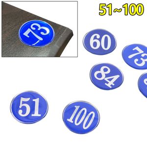 아이티알,NE 원형 숫자 번호판(51~100번) 48mm 블루 낱개 10개