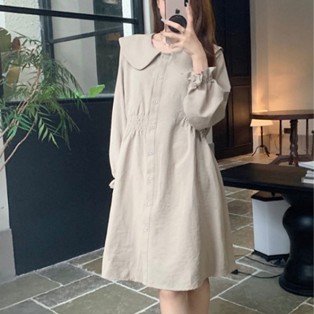 여성 세일러 카라 원피스 1P 데일리 언발 밴딩 치마