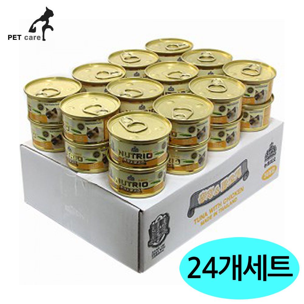 참치.닭고기 24개세트 CAT 1박스 80g 캔 뉴트리오