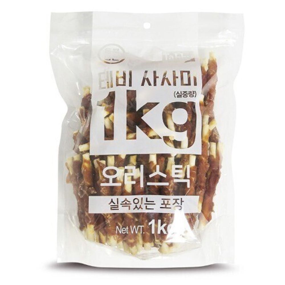 강아지 오리껌 스타일 스틱 1kg 1P 고품질 영양 육포