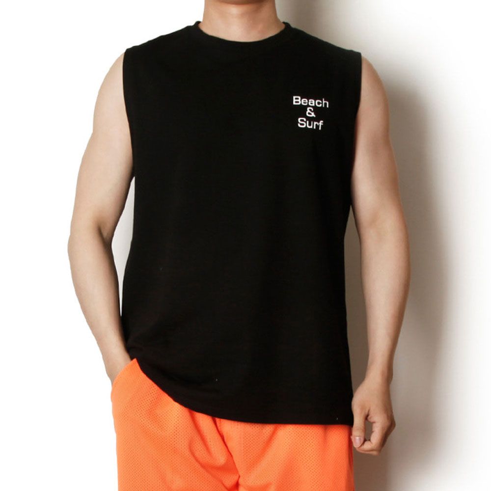 비치남자나시 민소매 여름 캐주얼티 데일리 헬스상의