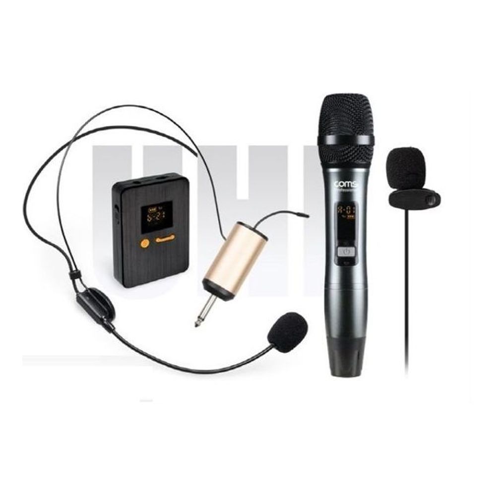 2채널 UHF 무선 마이크 채널A 핸디마이크 채널B 헤드