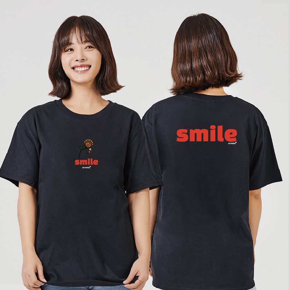 키밍 해바라기 스마일 그래픽 반팔티 데일리티셔츠