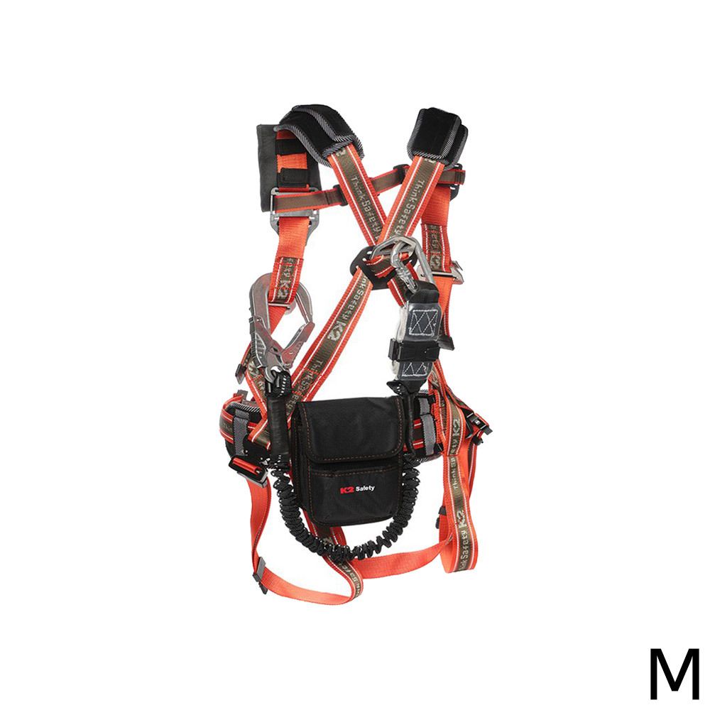 K2 세이프티 KB-9202 전체식 싱글 안전벨트 오렌지 M