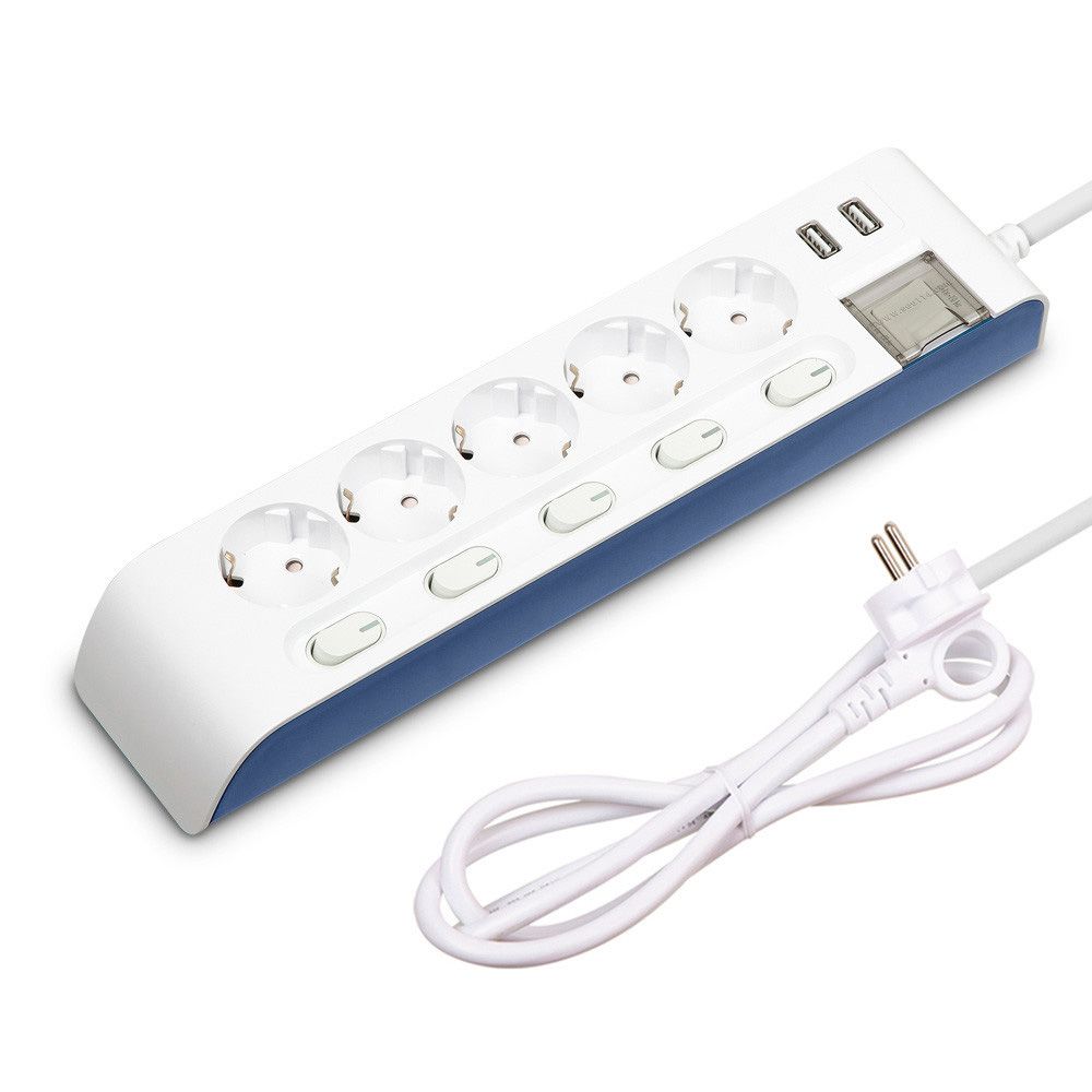안전한 멀티코드 USB 2구 개별 전원 스위치 5구 3M