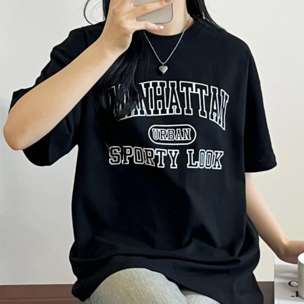 반팔 티셔츠 여름 면 기본 편한 데일리 블랙