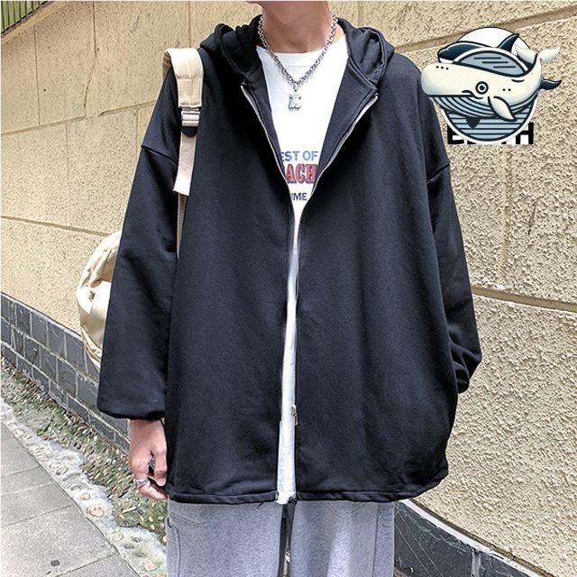 남성 기본 후드 스트링 집업 캐주얼 데일리