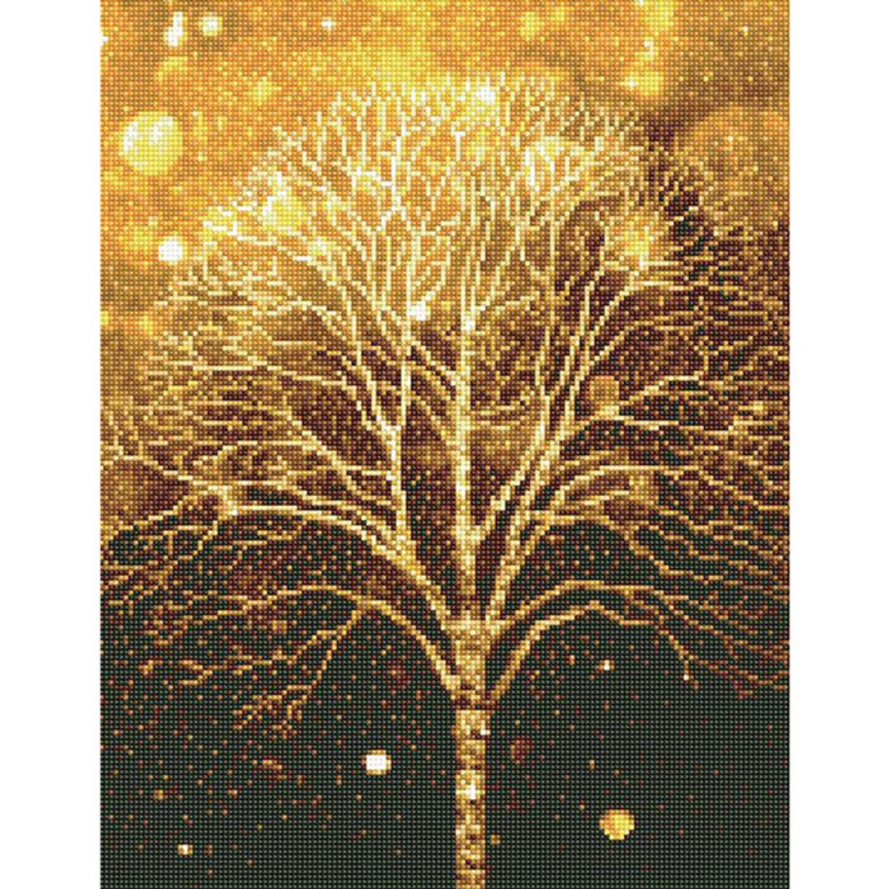화려한 황금나무가지 (캔버스) 보석십자수 40x50