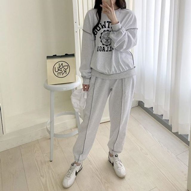 맨투맨 여성트랜드패션 빌리지 여자 SET 하프