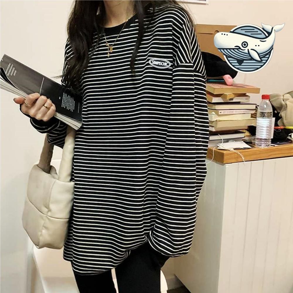 스트라이프 롱슬리브 오버핏 셔츠 아이템 편안한