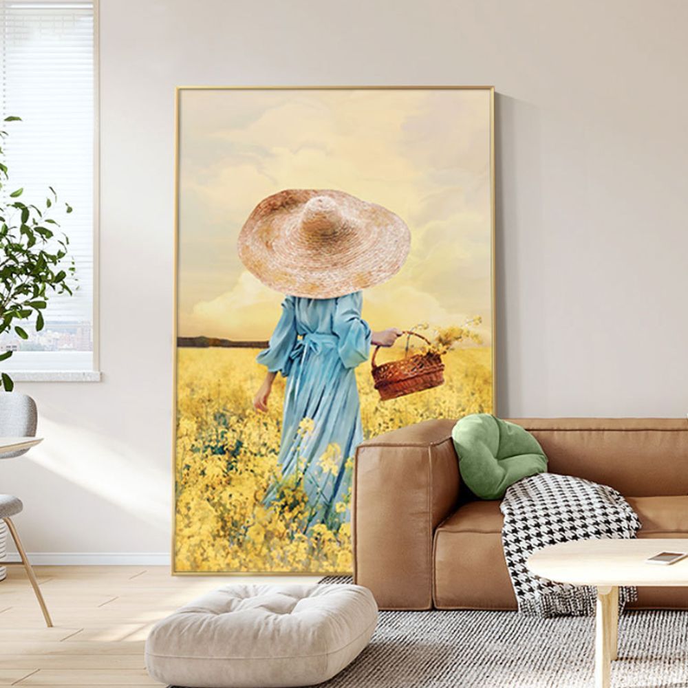 60x80cm 소녀 그림액자 명화 꽃밭의