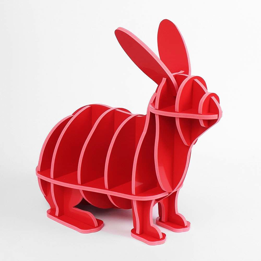 조립식 책장 인테리어 레드 53x48cm 모형 학원 실내