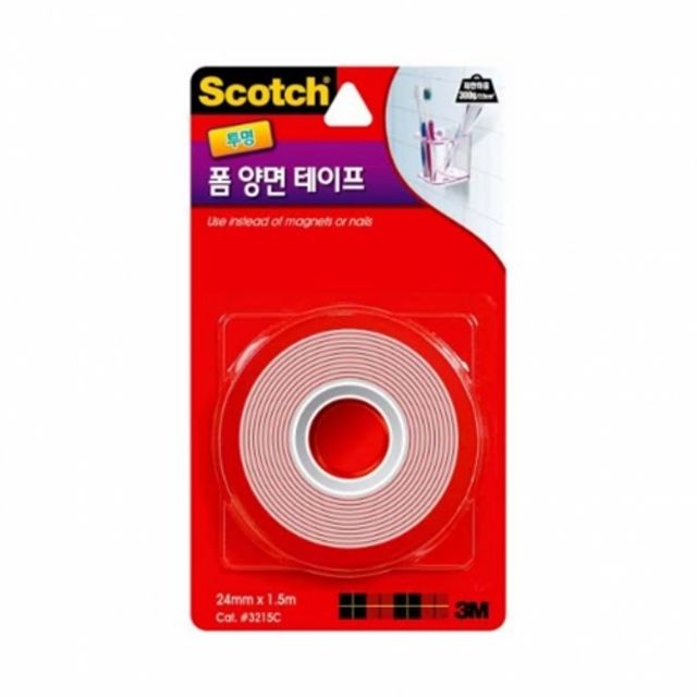 3M 스카치투명폼양면테이프 3215C/24mmx1.5m 강력