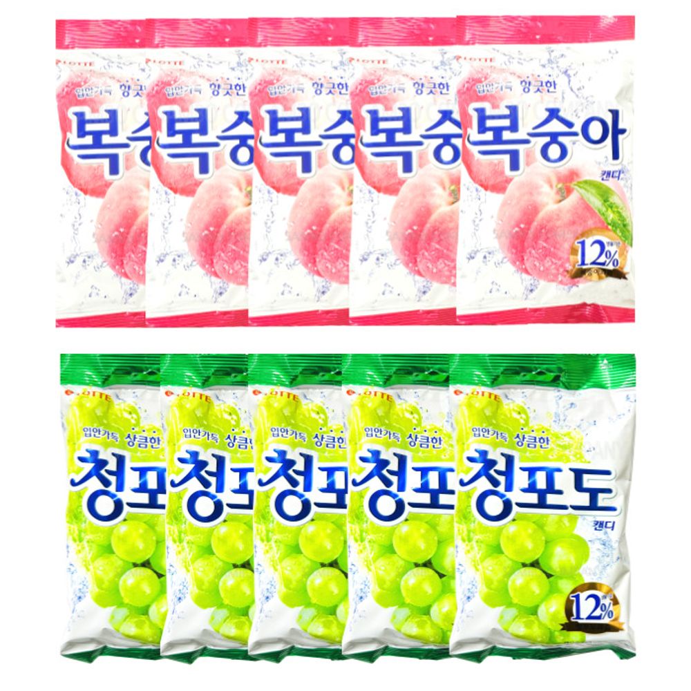과일사탕세트 복숭아캔디5개+청포도캔디5개