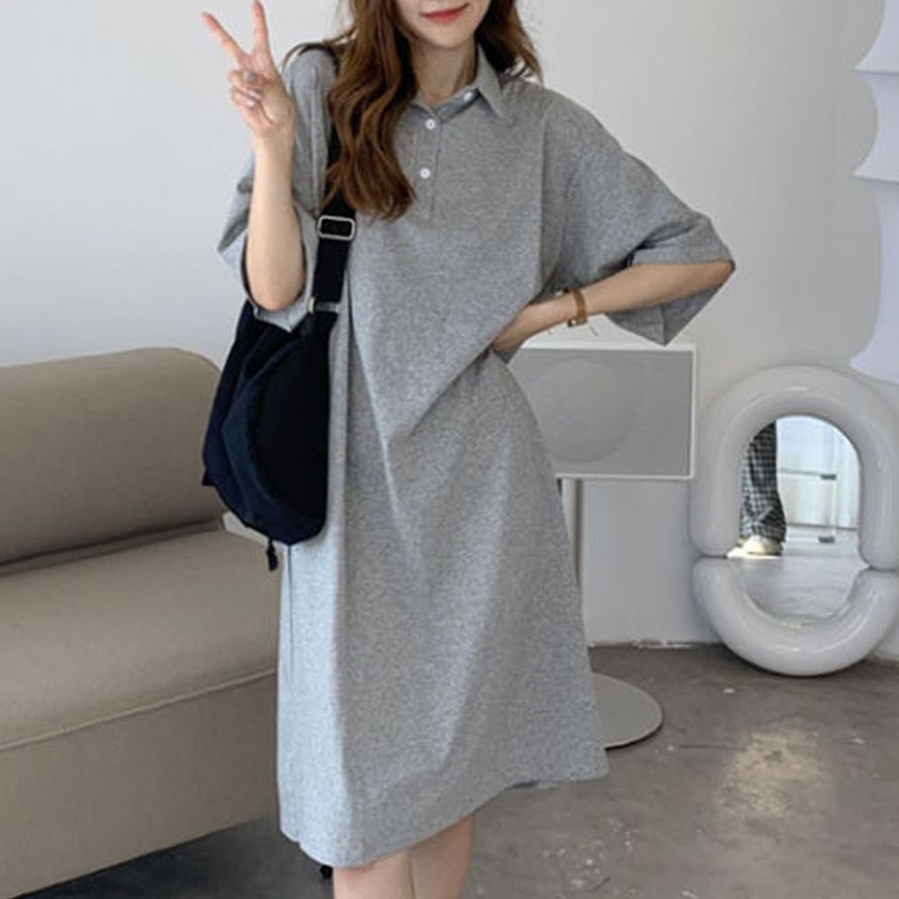 산책패션 원피스 베이직 카라 캐주얼원피스 휴양