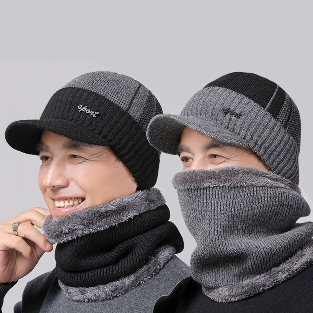 남성 겨울 방한 등산 골프 귀마개 모자 넥워머 세트