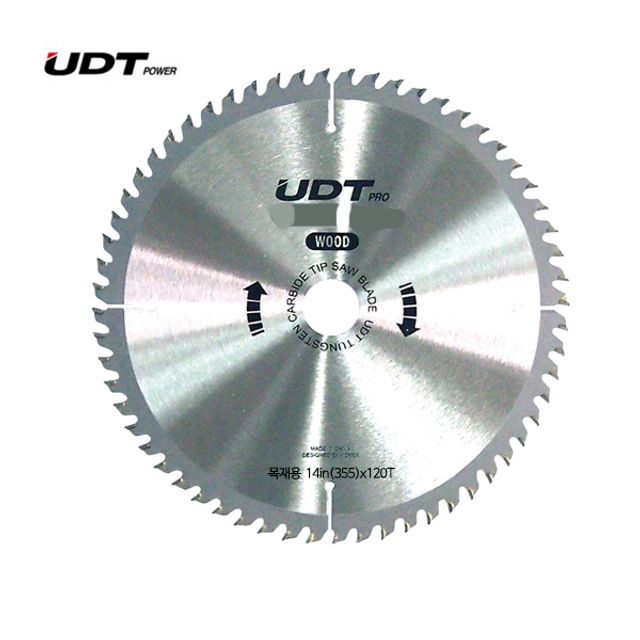 UDT 목공용 팁쏘 원형톱날 R355 14inx120T