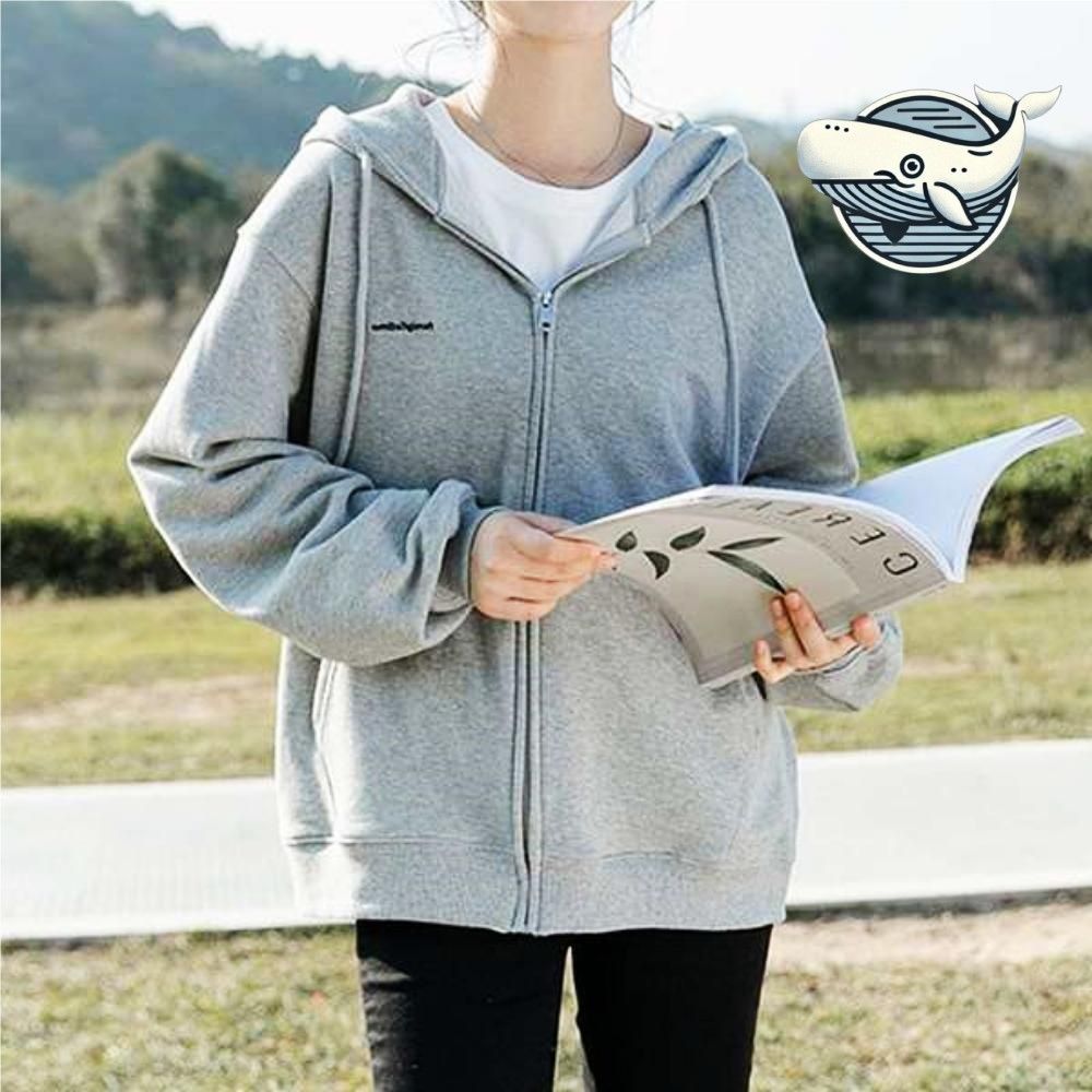 편안한 데일리 그레이 후드집업 기본 자켓