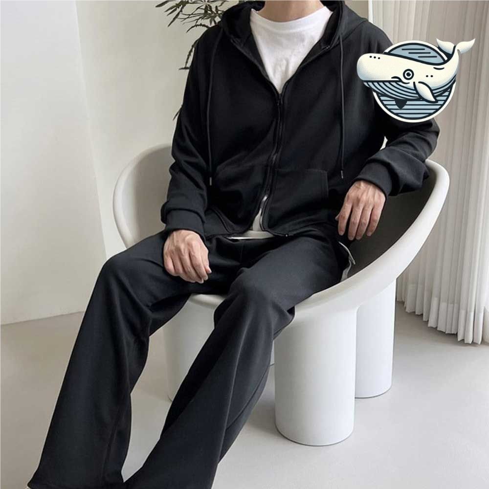 편안한 남자 후드집업 스트링 와이드팬츠 운동복