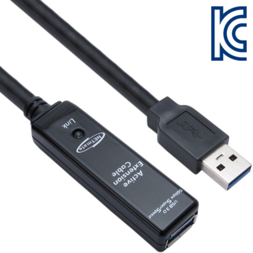 넷메이트 CBLJS302JS10M USB3.0 리피터 10m 전원 아답