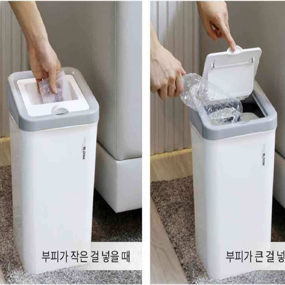 화장실 휴지통 10L 종량제 쓰레기통 그레이 원형 10L