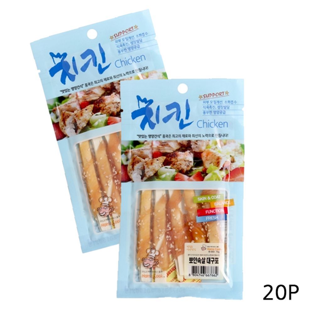 강아지 대구포 스타일 말이 70g 20P 고품질 육포 영양