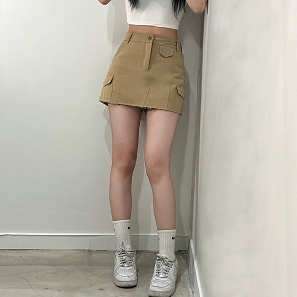 하이웨스트 2color 스커트 숏 포켓 카고