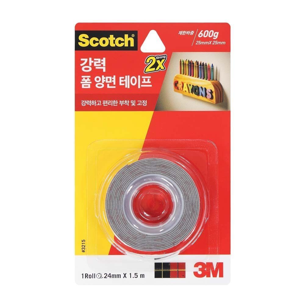 3M 스카치강력폼양면테이프 3215 24mmx1.5m 1팩(24개)