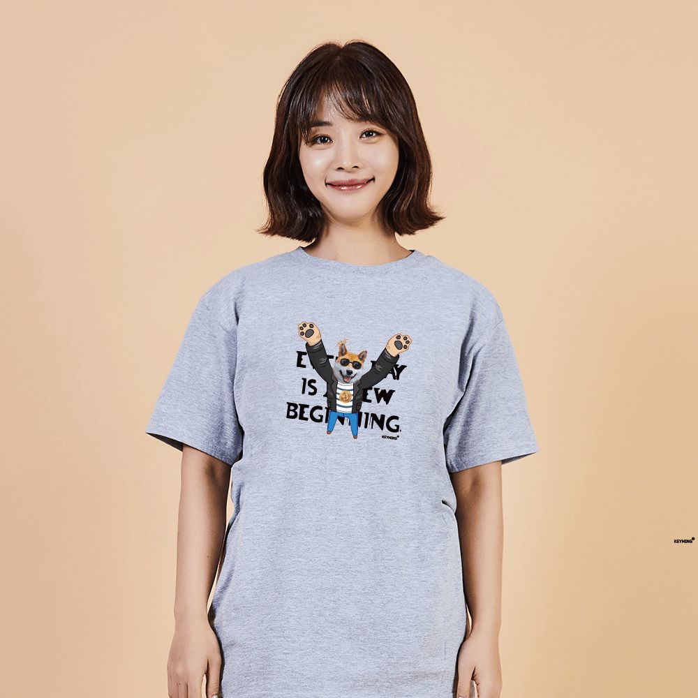 키밍의류 도지코인시바견진돗개5 반팔티 오버핏