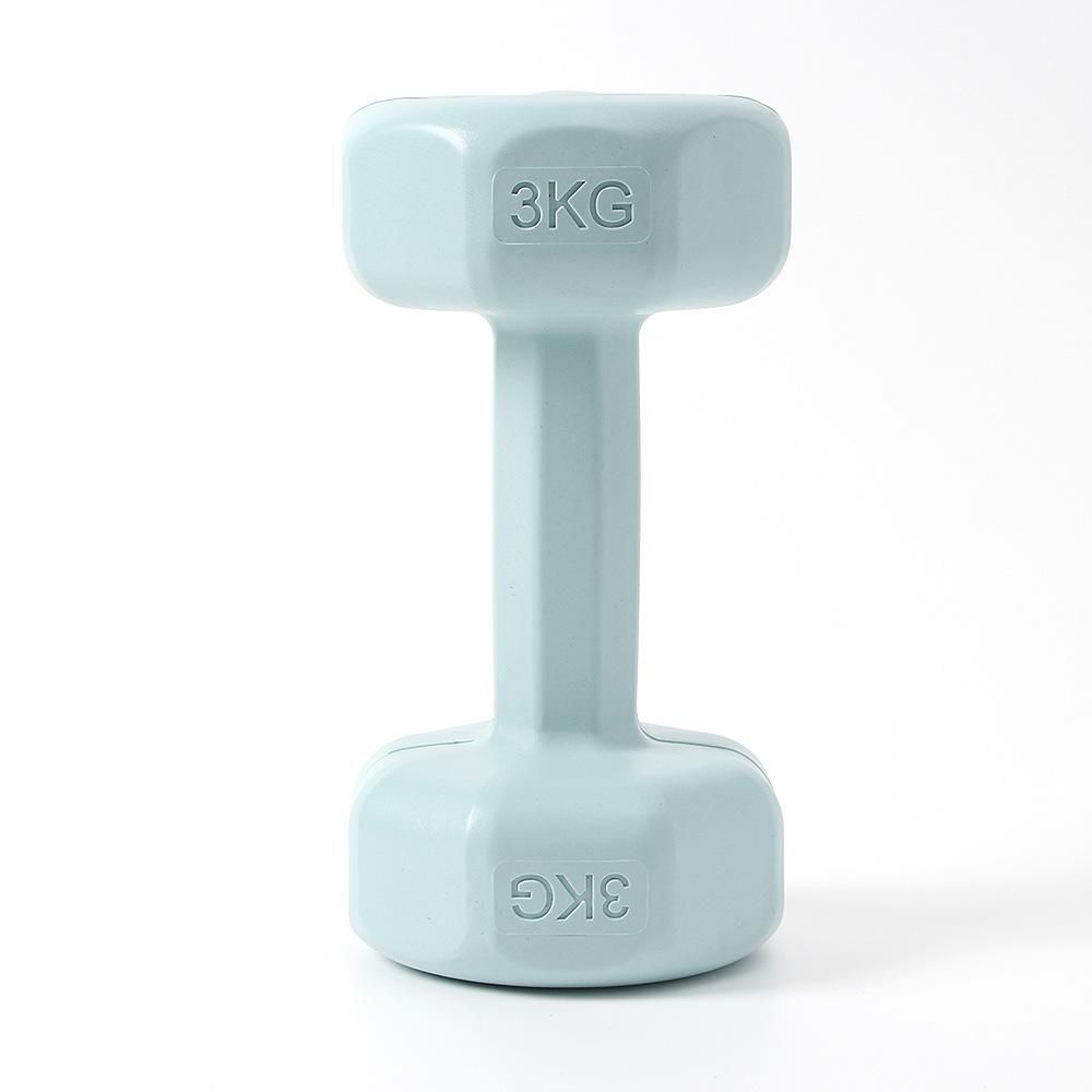 컬러 육각 덤벨 아령 3kg 2개 세트 블루