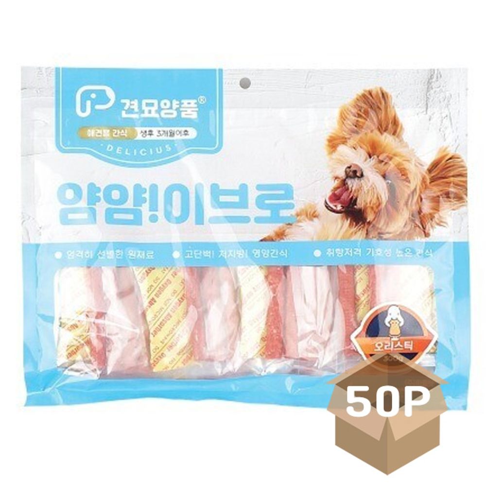 강아지 말랑 오리 스틱 간식 300g 50P 영양 져키 육포