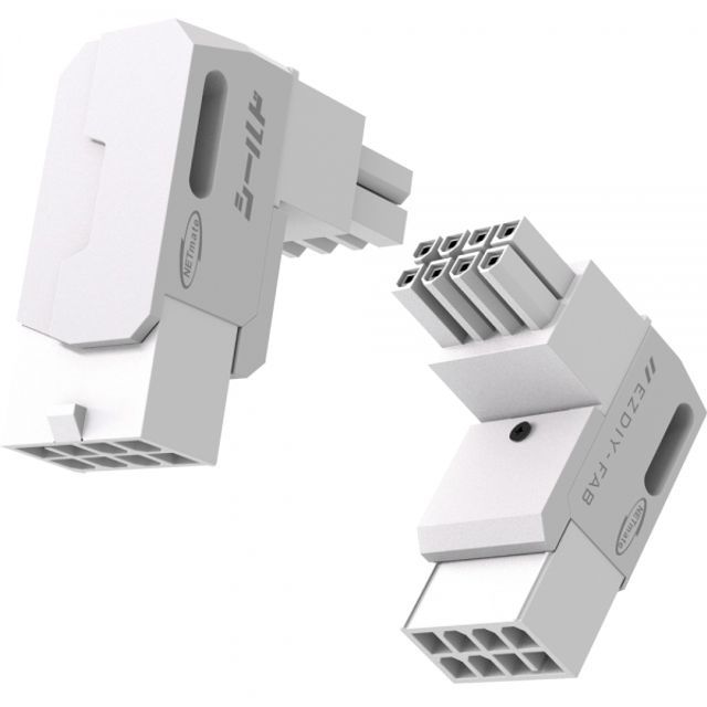 PCI-E 8핀 변환 어댑터 화이트 RVS 90도 2PACK EZDIY